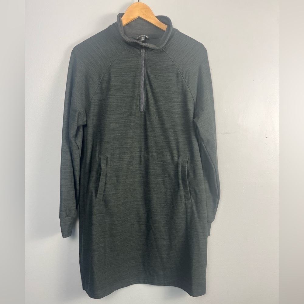 Toad&Co Intermosso Zip Dress Gray size medium long sleeve performance